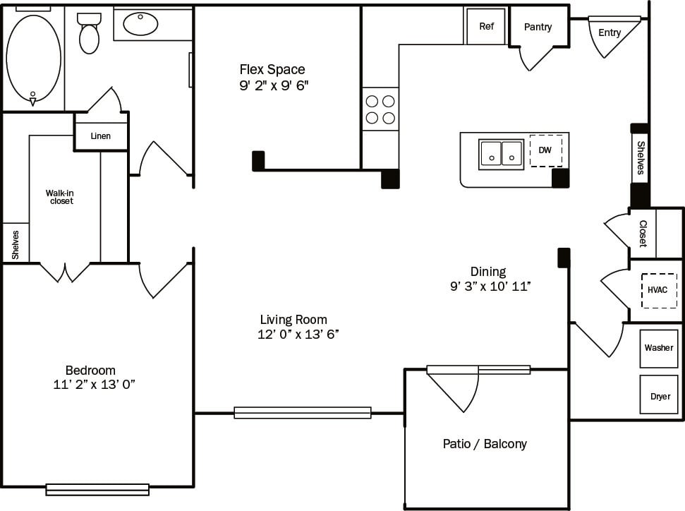 Floor plan layout diagram for 1L